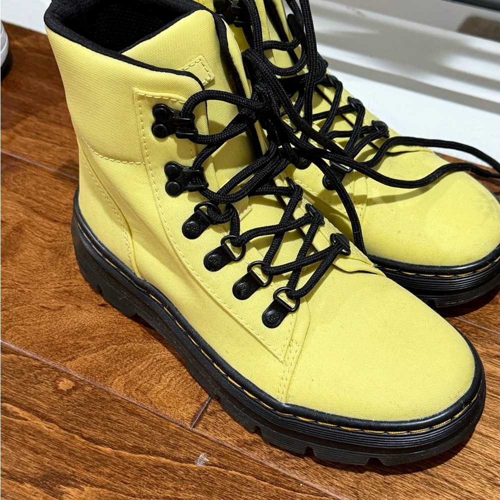 Doc Martens Air Wair Yellow Lace-Up Women's Boots